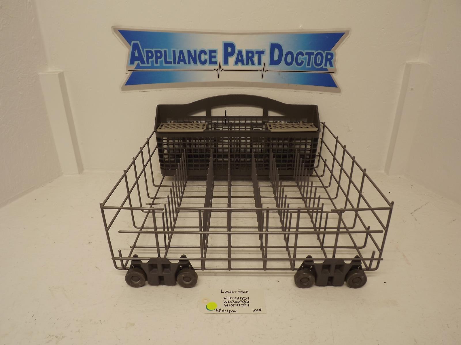 Whirlpool Dishwasher W10781857 W10300732 W10179397 Lower Rack Used Whirlpool Dishwasher W10781857 W10300732 W10179397 Lower Rack Used